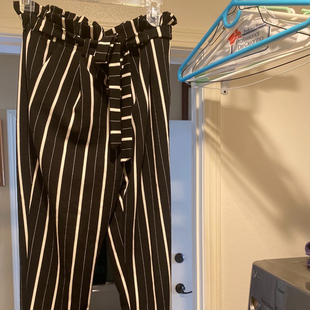 Striped cinch pants